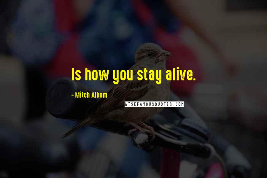 Mitch Albom Quotes: Is how you stay alive.