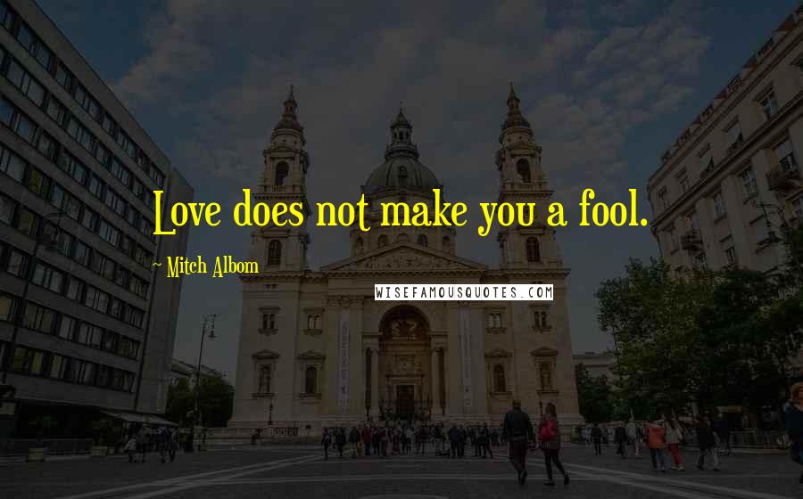 Mitch Albom Quotes: Love does not make you a fool.