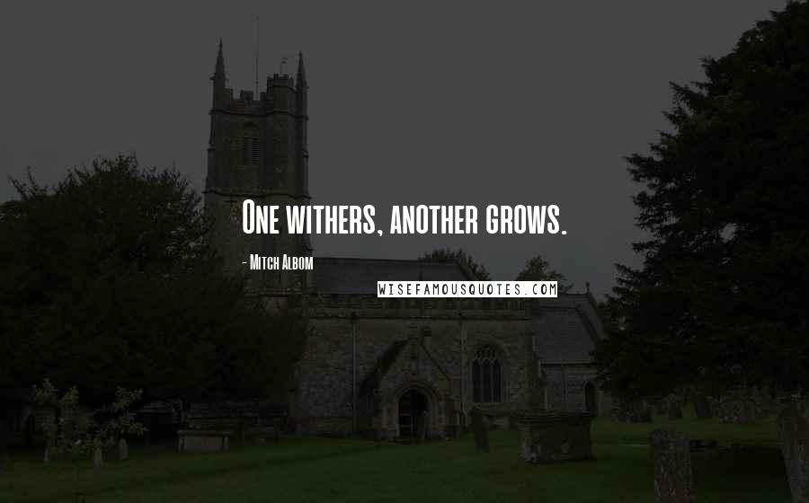 Mitch Albom Quotes: One withers, another grows.