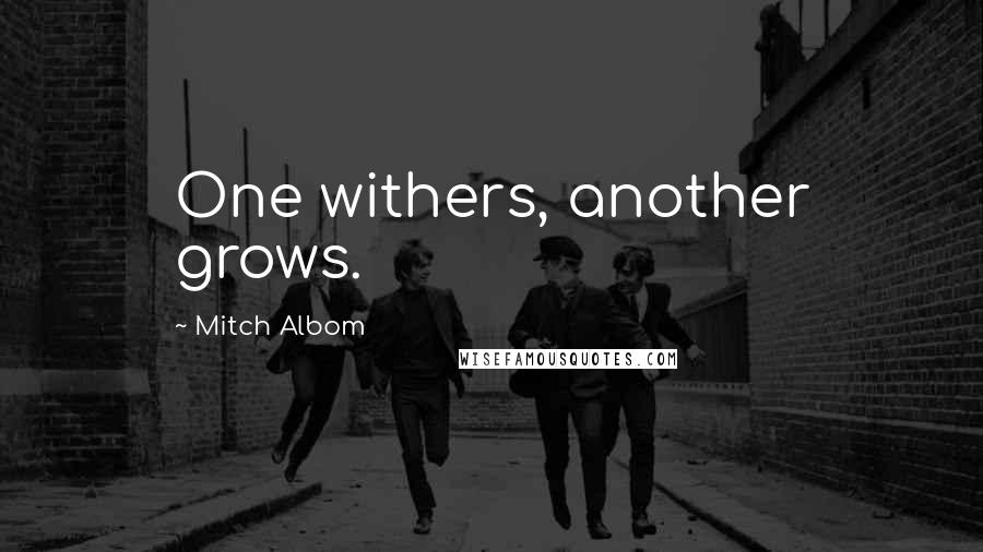 Mitch Albom Quotes: One withers, another grows.