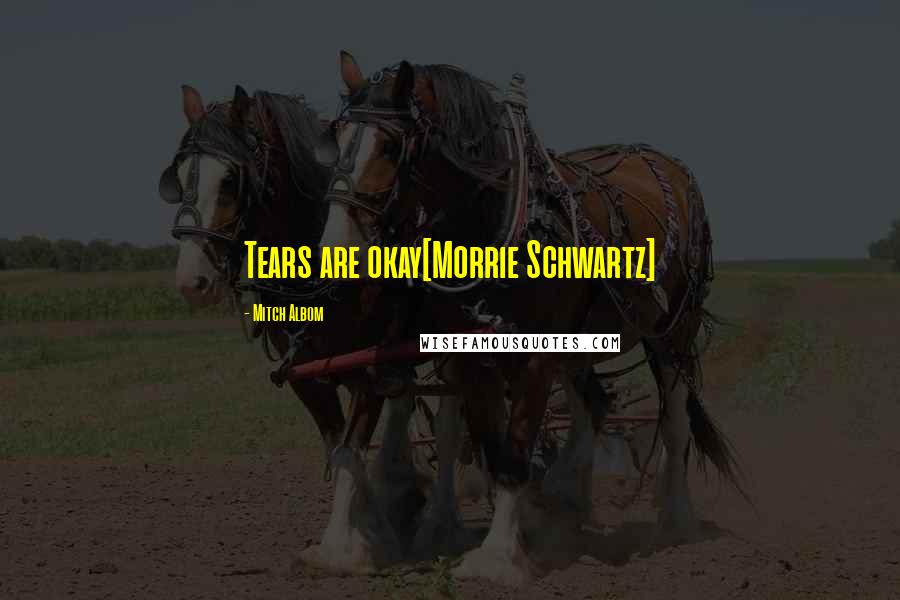 Mitch Albom Quotes: Tears are okay[Morrie Schwartz]