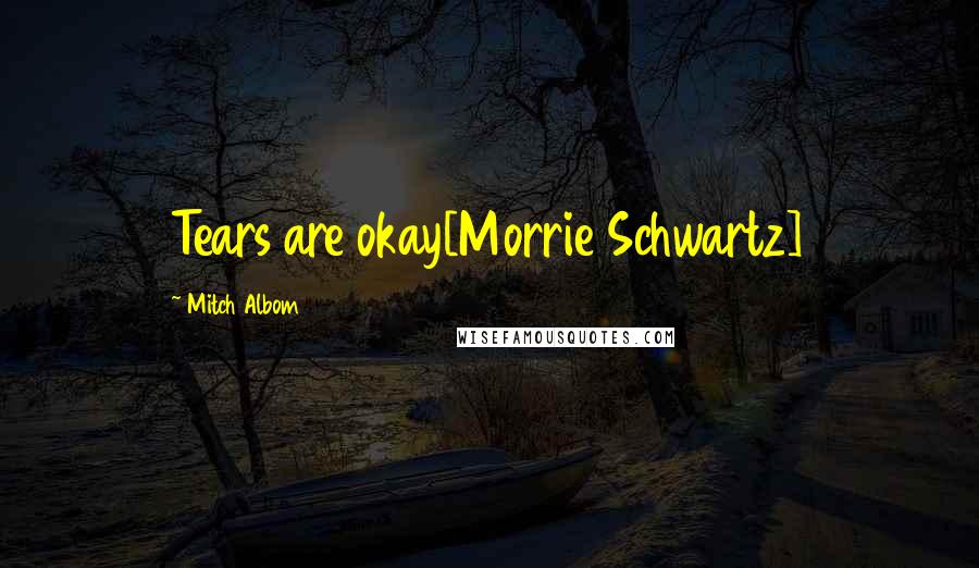 Mitch Albom Quotes: Tears are okay[Morrie Schwartz]