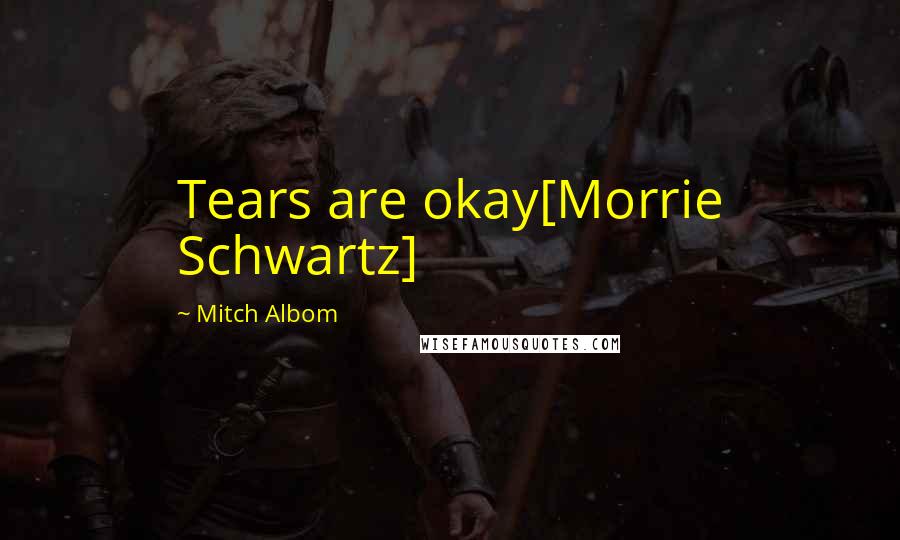 Mitch Albom Quotes: Tears are okay[Morrie Schwartz]