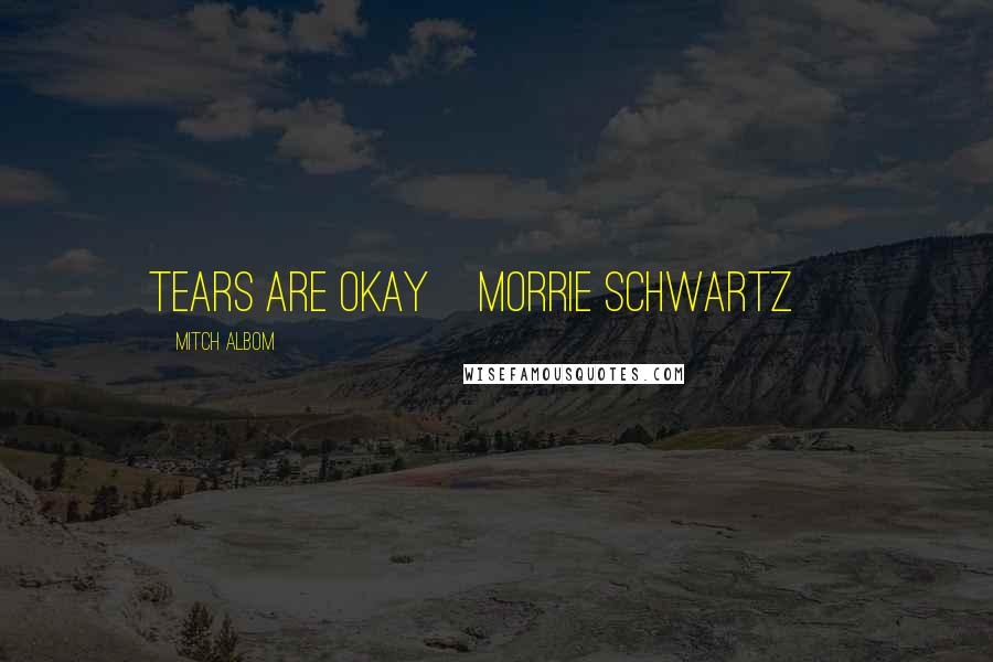 Mitch Albom Quotes: Tears are okay[Morrie Schwartz]