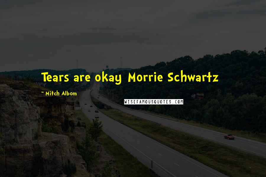 Mitch Albom Quotes: Tears are okay[Morrie Schwartz]