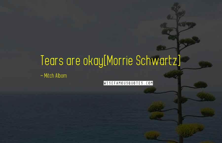 Mitch Albom Quotes: Tears are okay[Morrie Schwartz]