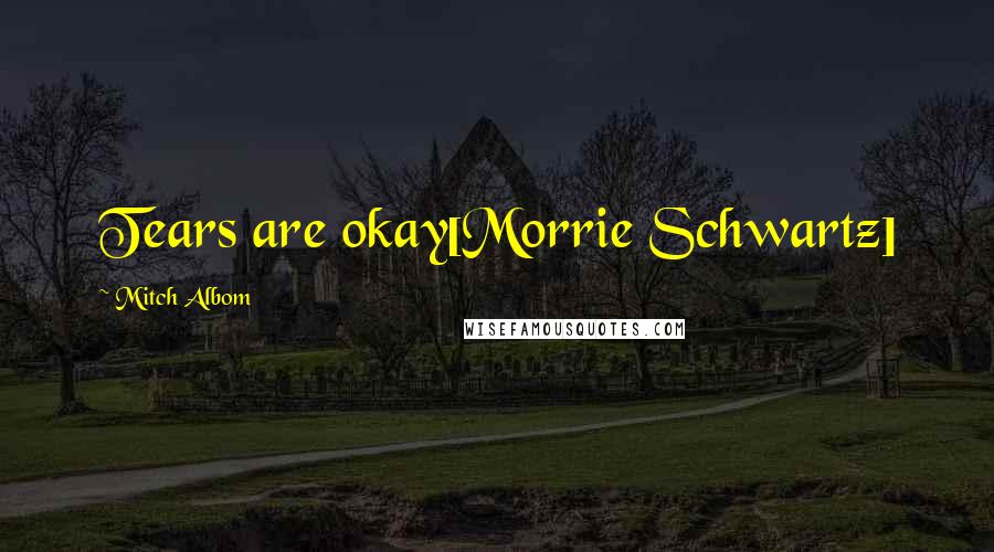 Mitch Albom Quotes: Tears are okay[Morrie Schwartz]