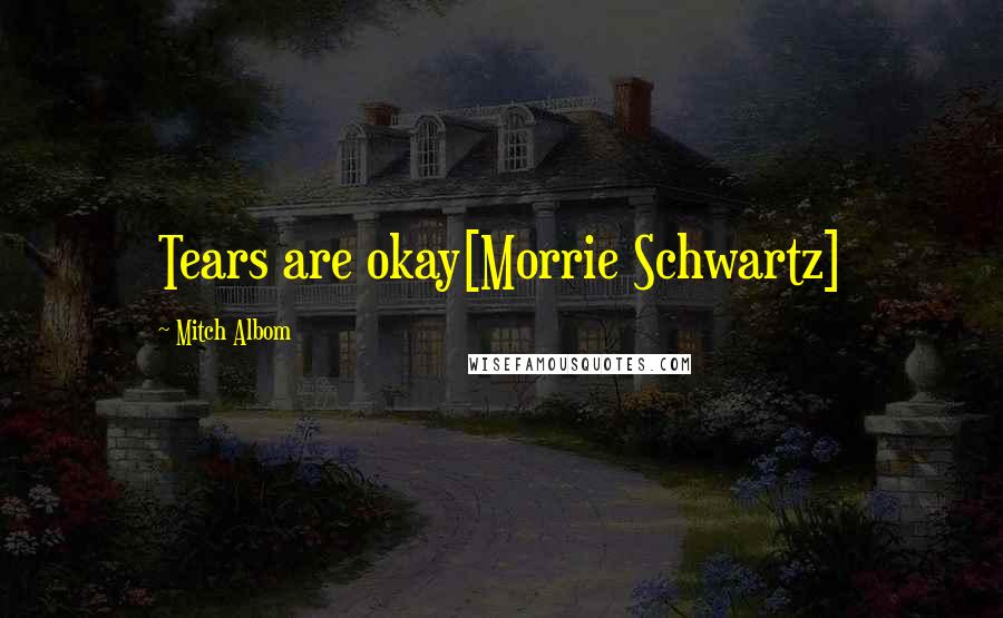 Mitch Albom Quotes: Tears are okay[Morrie Schwartz]