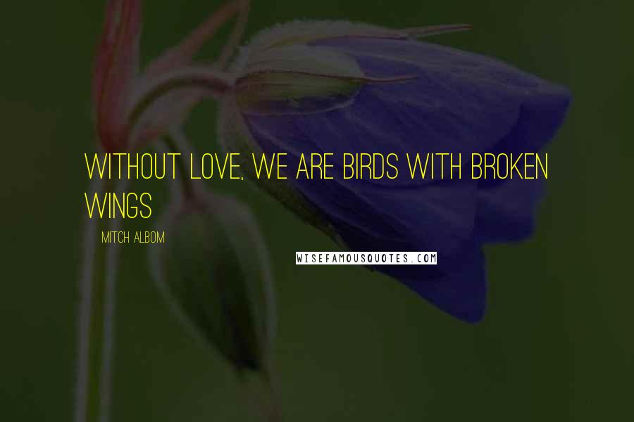 Mitch Albom Quotes: Without love, we are birds with broken wings