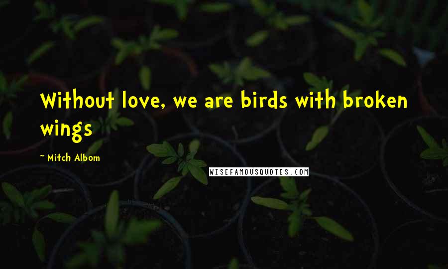 Mitch Albom Quotes: Without love, we are birds with broken wings