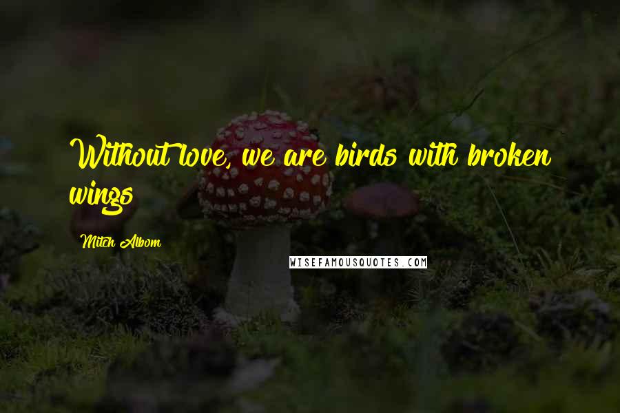 Mitch Albom Quotes: Without love, we are birds with broken wings
