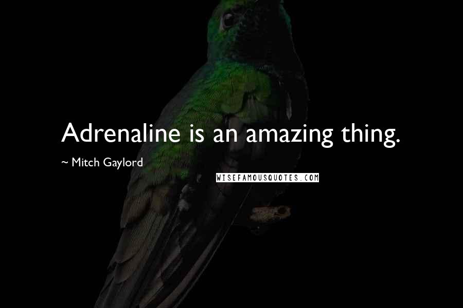 Mitch Gaylord Quotes: Adrenaline is an amazing thing.