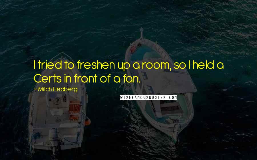 Mitch Hedberg Quotes: I tried to freshen up a room, so I held a Certs in front of a fan.