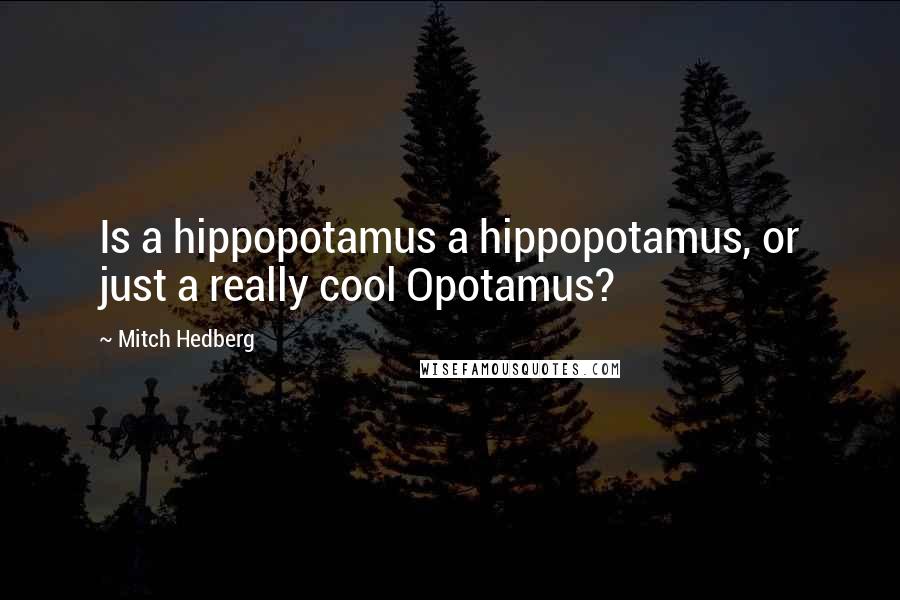 Mitch Hedberg Quotes: Is a hippopotamus a hippopotamus, or just a really cool Opotamus?