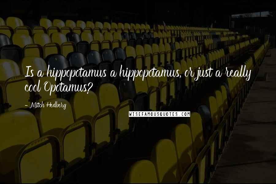 Mitch Hedberg Quotes: Is a hippopotamus a hippopotamus, or just a really cool Opotamus?