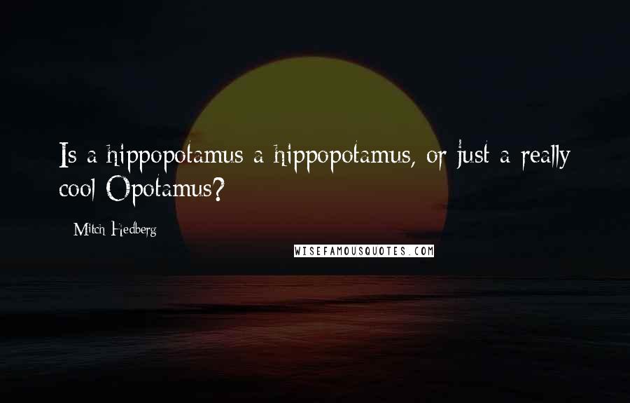 Mitch Hedberg Quotes: Is a hippopotamus a hippopotamus, or just a really cool Opotamus?