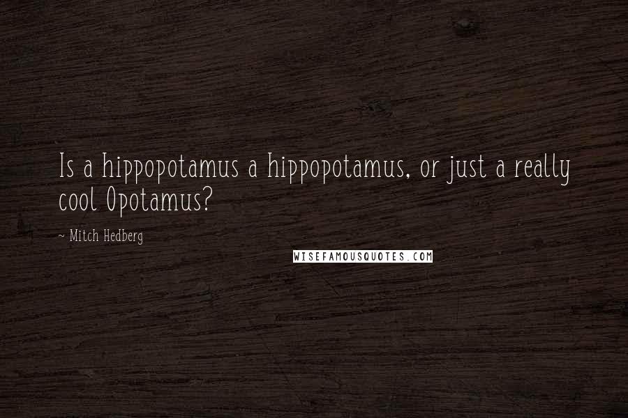 Mitch Hedberg Quotes: Is a hippopotamus a hippopotamus, or just a really cool Opotamus?