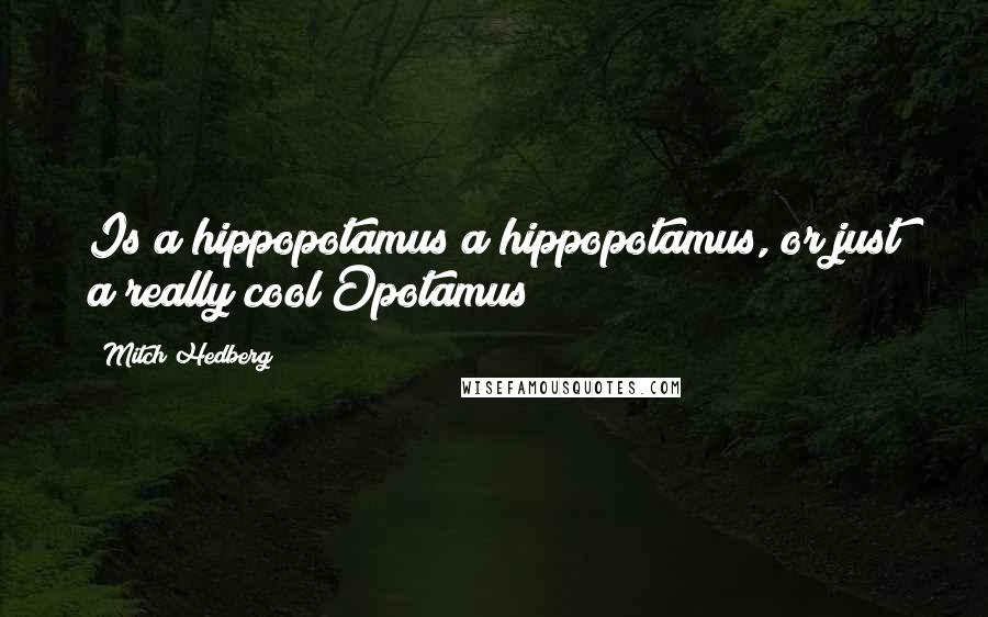 Mitch Hedberg Quotes: Is a hippopotamus a hippopotamus, or just a really cool Opotamus?