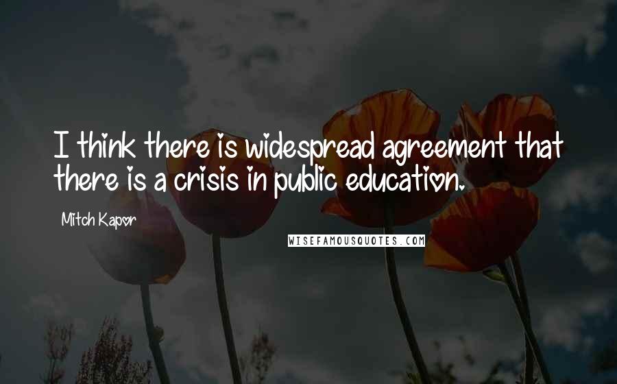 Mitch Kapor Quotes: I think there is widespread agreement that there is a crisis in public education.