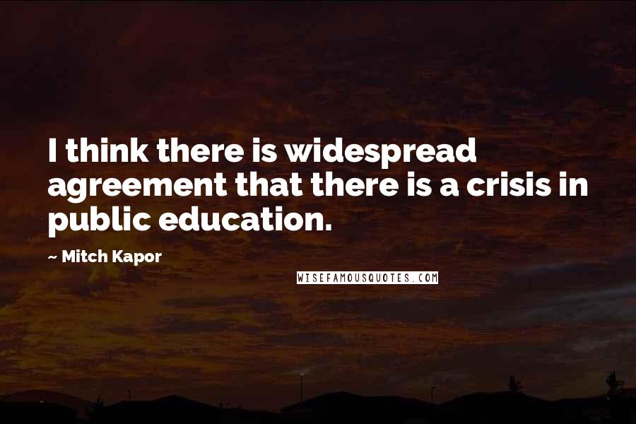 Mitch Kapor Quotes: I think there is widespread agreement that there is a crisis in public education.