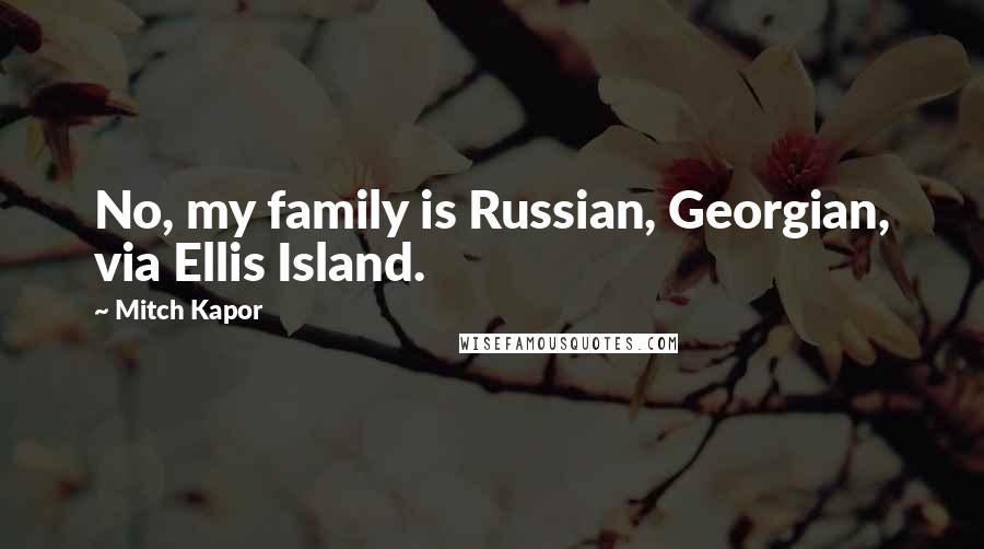 Mitch Kapor Quotes: No, my family is Russian, Georgian, via Ellis Island.