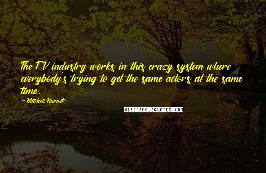 Mitchell Hurwitz Quotes: The TV industry works in this crazy system where everybody's trying to get the same actors at the same time.