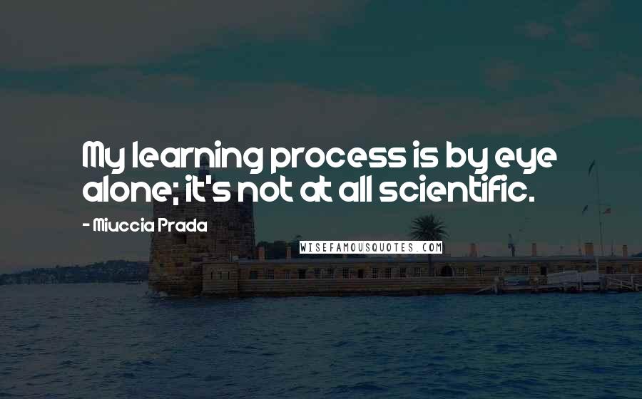 Miuccia Prada Quotes: My learning process is by eye alone; it's not at all scientific.