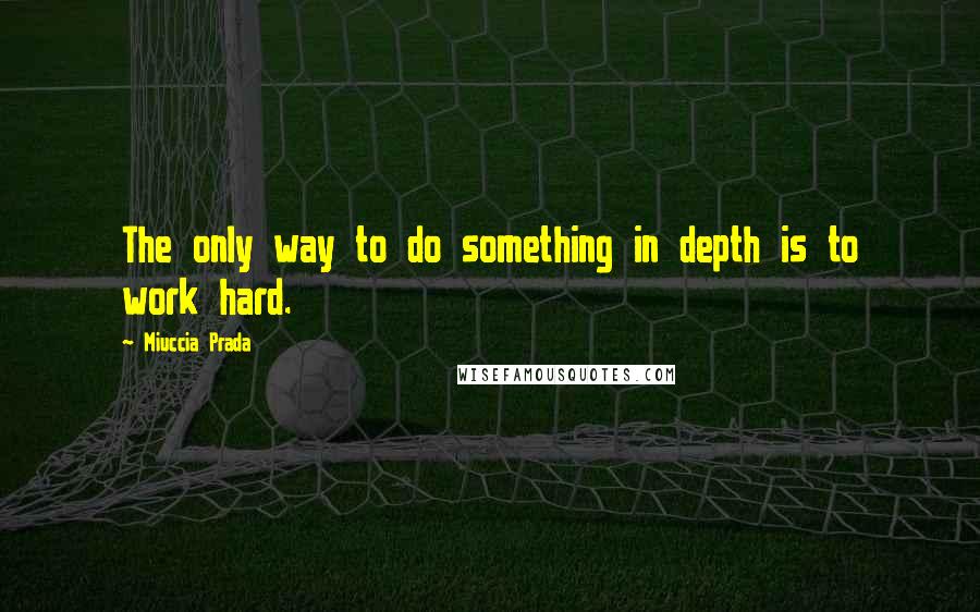 Miuccia Prada Quotes: The only way to do something in depth is to work hard.