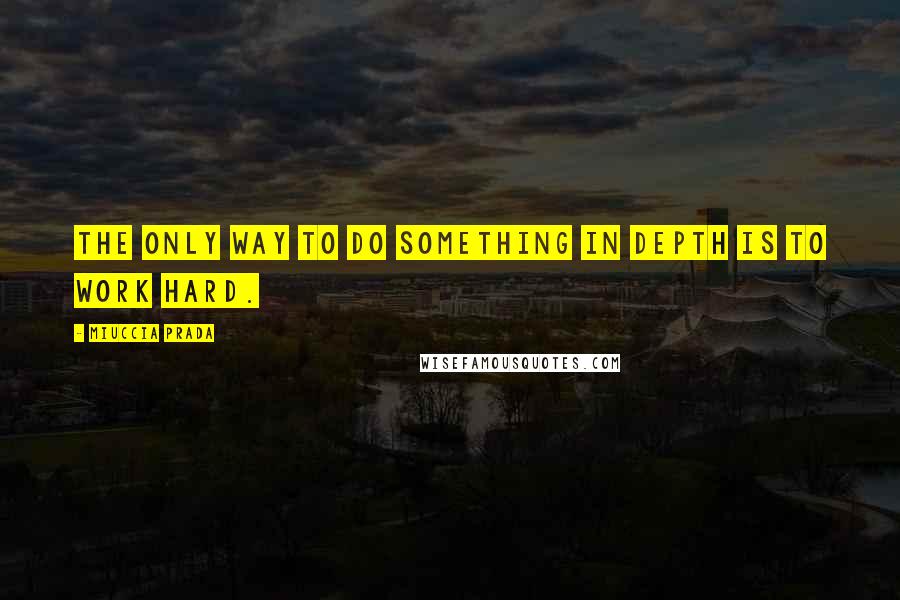 Miuccia Prada Quotes: The only way to do something in depth is to work hard.