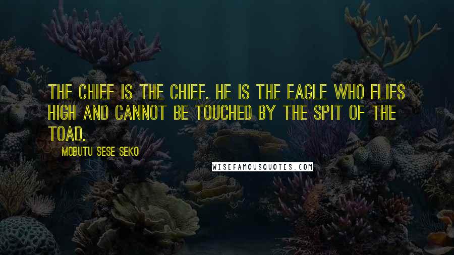 Mobutu Sese Seko Quotes: The chief is the chief. He is the eagle who flies high and cannot be touched by the spit of the toad.