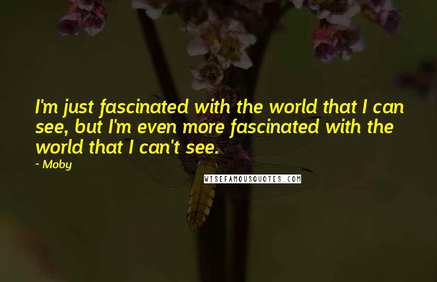 Moby Quotes: I'm just fascinated with the world that I can see, but I'm even more fascinated with the world that I can't see.