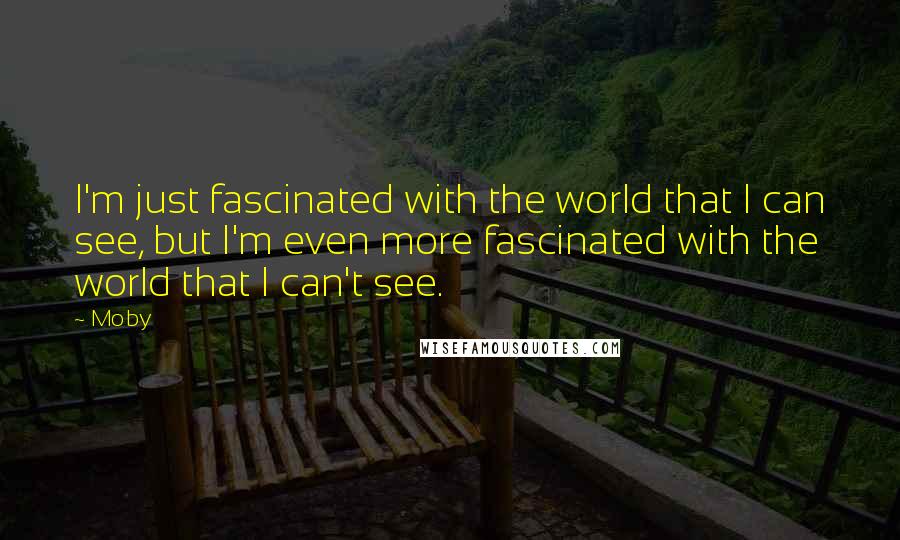 Moby Quotes: I'm just fascinated with the world that I can see, but I'm even more fascinated with the world that I can't see.