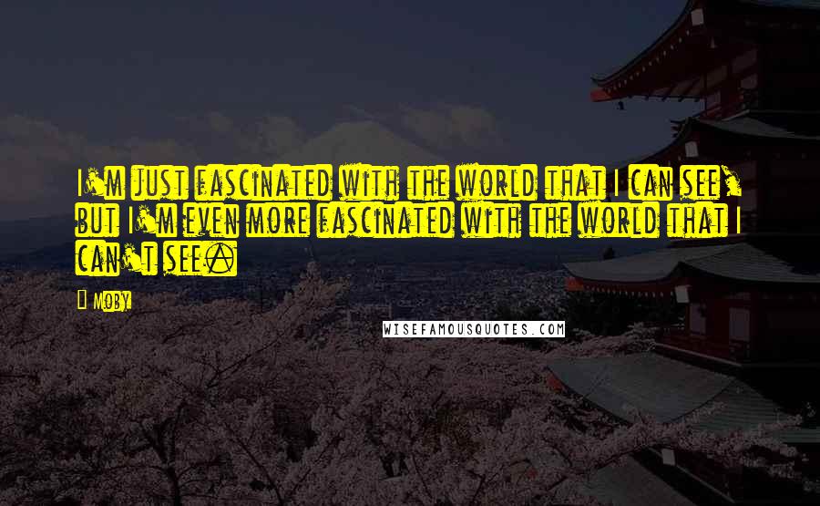 Moby Quotes: I'm just fascinated with the world that I can see, but I'm even more fascinated with the world that I can't see.