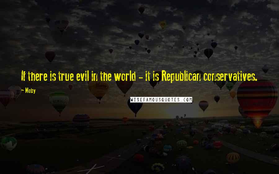 Moby Quotes: If there is true evil in the world - it is Republican conservatives.