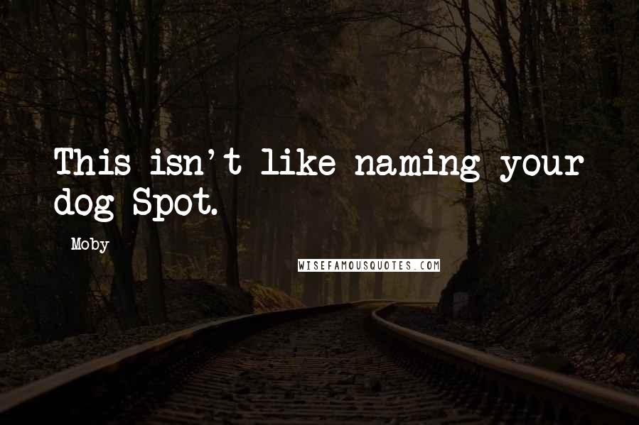 Moby Quotes: This isn't like naming your dog Spot.