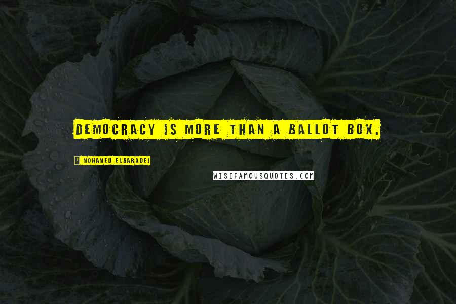 Mohamed ElBaradei Quotes: Democracy is more than a ballot box.