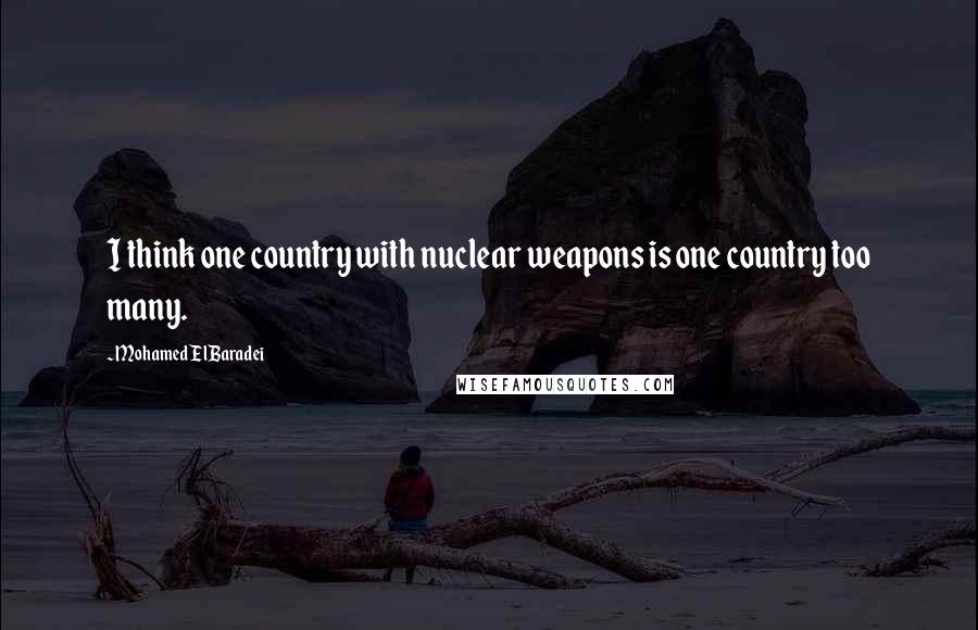 Mohamed ElBaradei Quotes: I think one country with nuclear weapons is one country too many.