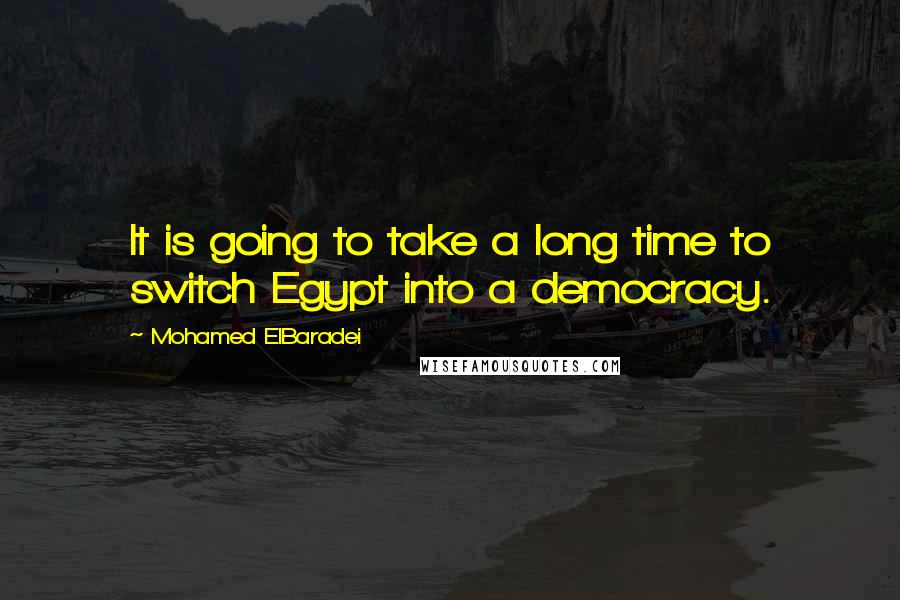 Mohamed ElBaradei Quotes: It is going to take a long time to switch Egypt into a democracy.