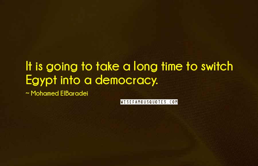 Mohamed ElBaradei Quotes: It is going to take a long time to switch Egypt into a democracy.