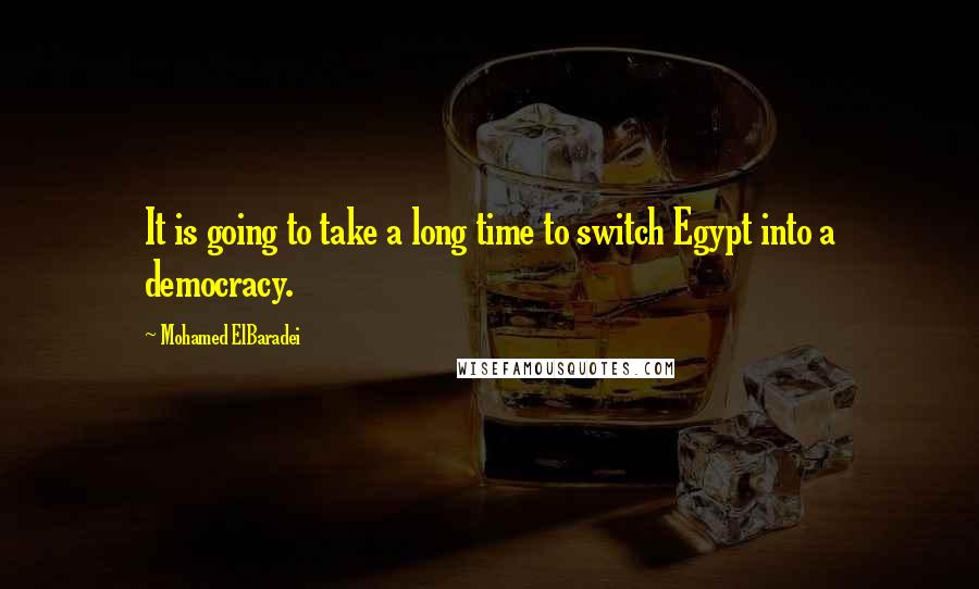 Mohamed ElBaradei Quotes: It is going to take a long time to switch Egypt into a democracy.