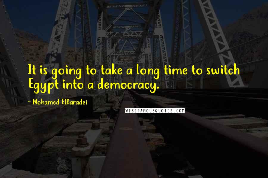 Mohamed ElBaradei Quotes: It is going to take a long time to switch Egypt into a democracy.