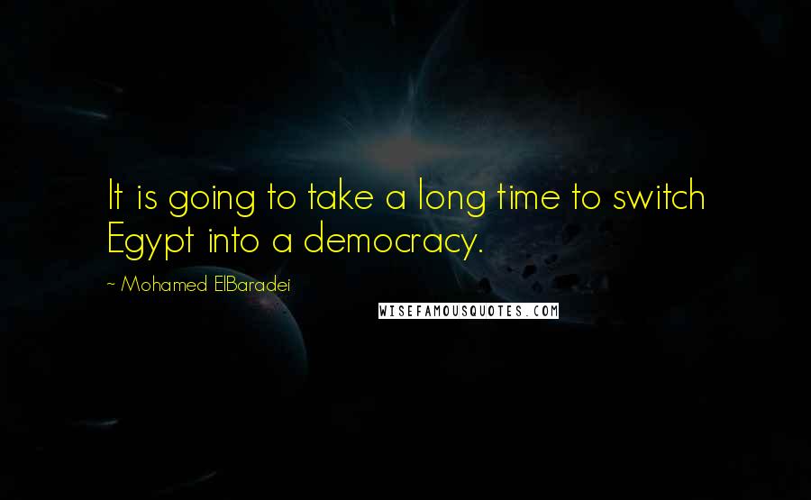 Mohamed ElBaradei Quotes: It is going to take a long time to switch Egypt into a democracy.