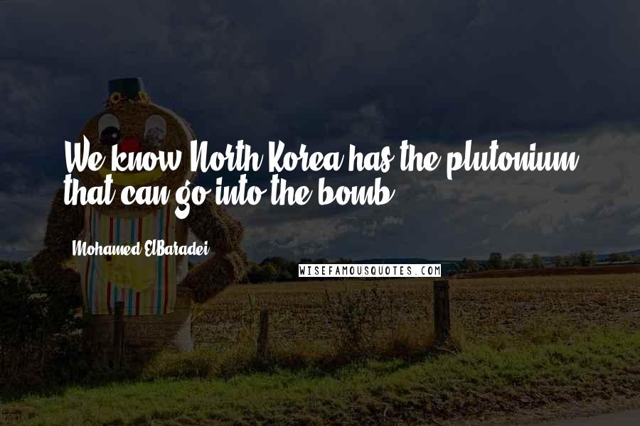 Mohamed ElBaradei Quotes: We know North Korea has the plutonium that can go into the bomb,