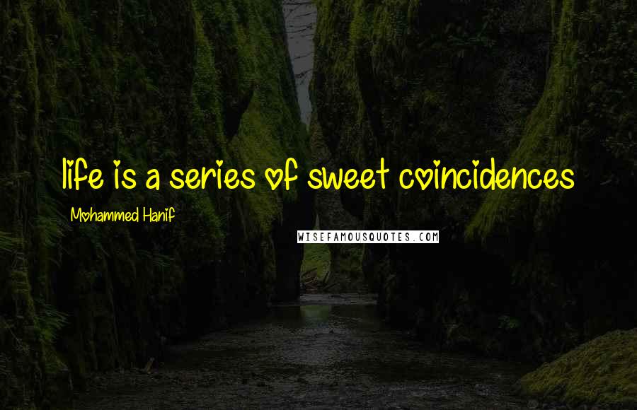 Mohammed Hanif Quotes: life is a series of sweet coincidences