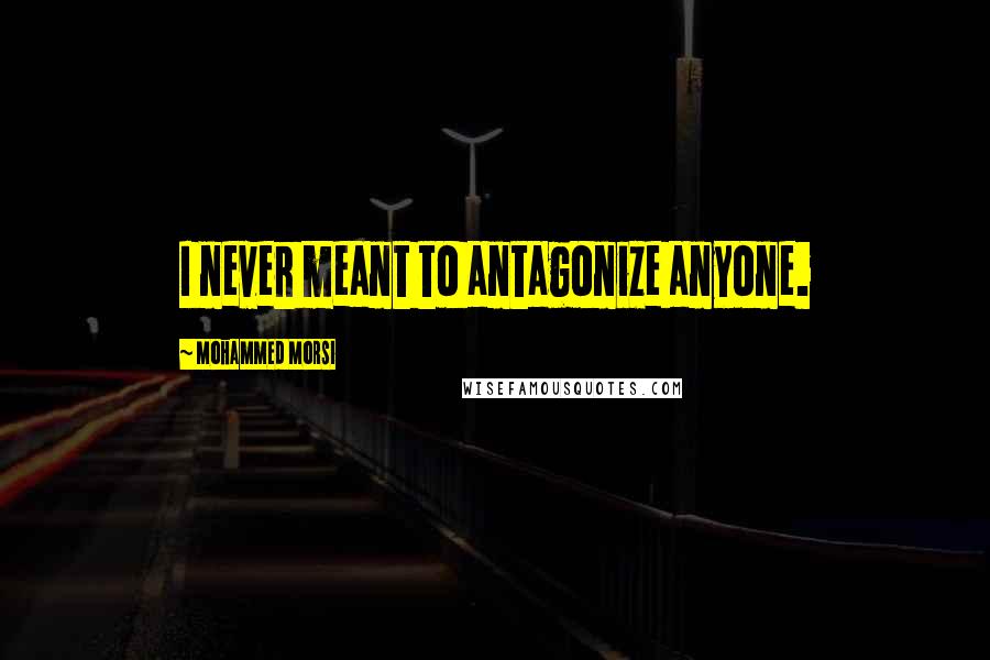 Mohammed Morsi Quotes: I never meant to antagonize anyone.