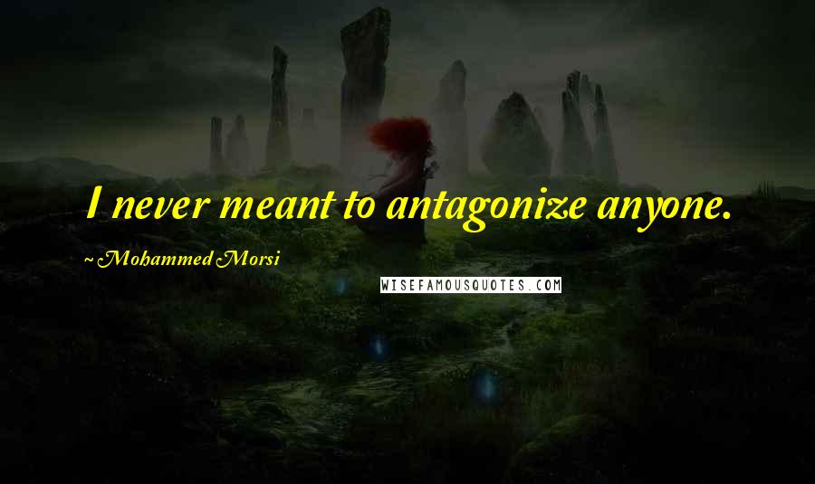 Mohammed Morsi Quotes: I never meant to antagonize anyone.
