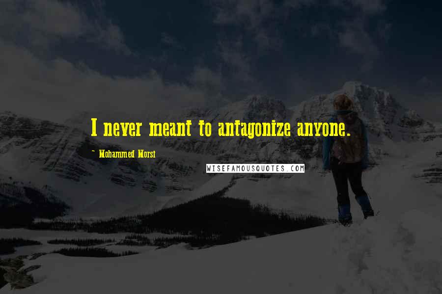 Mohammed Morsi Quotes: I never meant to antagonize anyone.