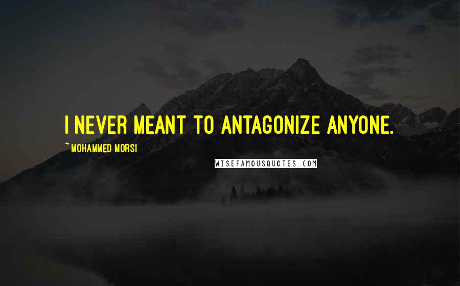 Mohammed Morsi Quotes: I never meant to antagonize anyone.