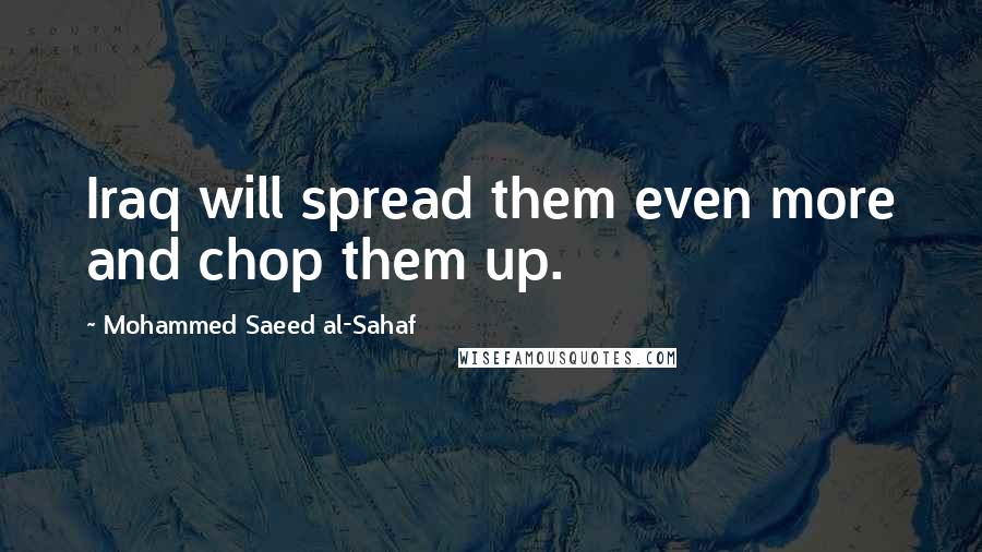 Mohammed Saeed Al-Sahaf Quotes: Iraq will spread them even more and chop them up.