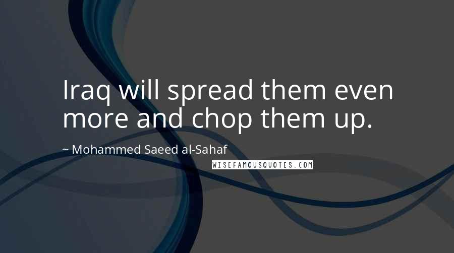 Mohammed Saeed Al-Sahaf Quotes: Iraq will spread them even more and chop them up.